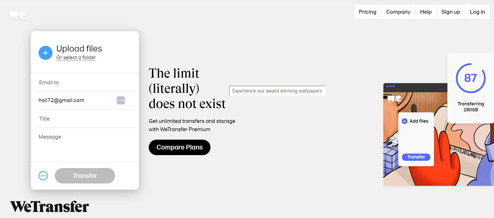 文件分享工具神器 - Wetransfer